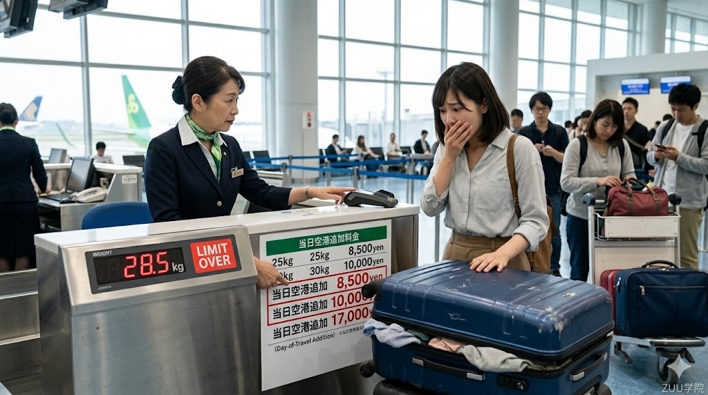 当日空港で追加すると高額な受託手荷物料金