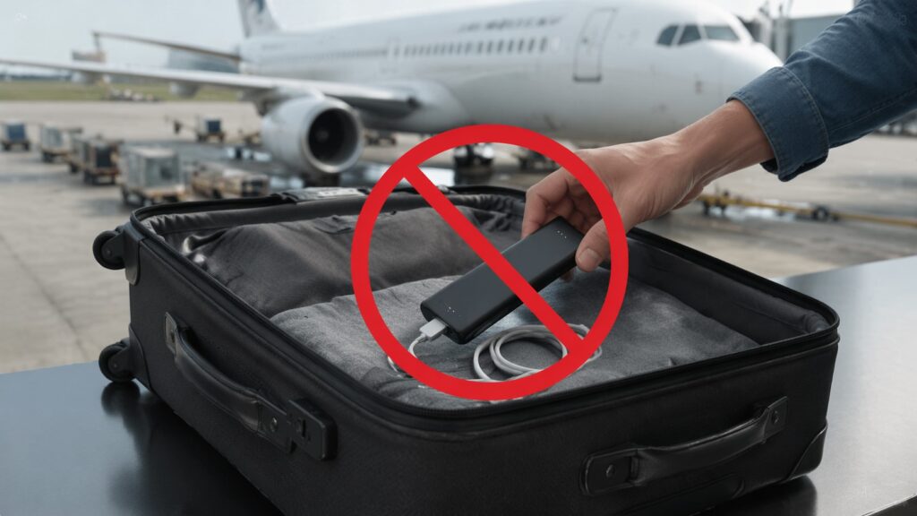 モバイルバッテリーは預け入れ荷物NG」