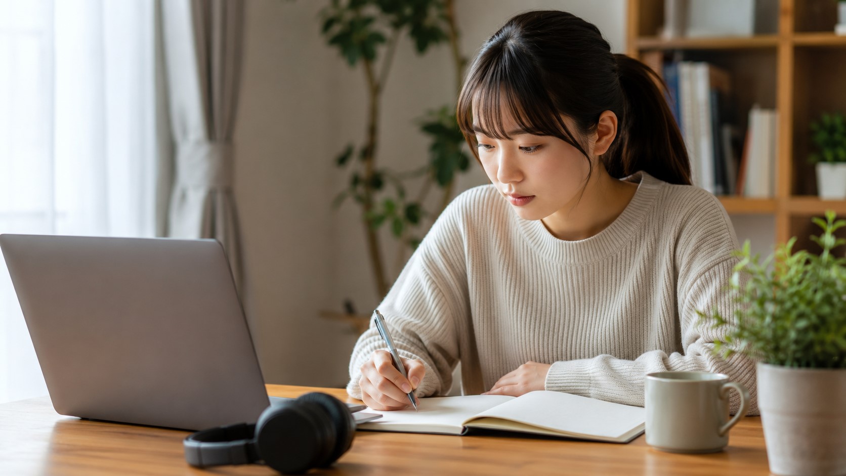 Santa TOEFLでTOEFL iBT対策をする日本人女性